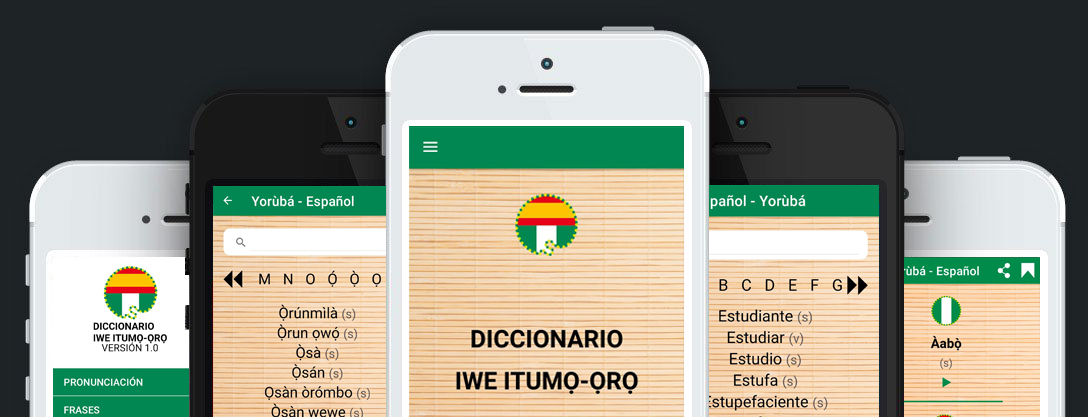 Capturas pantalla app diccionario español yoruba